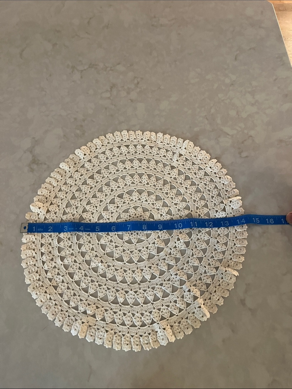 Vintage Hand Crochet Lace Doily Lot 12 pieces Cream White Mixed Size - Picture 2 of 13
